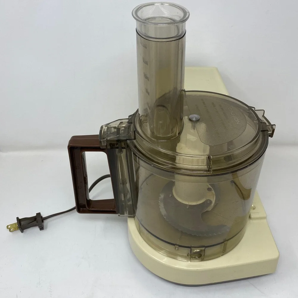Vintage 80's Retro Sunbeam Food Processor Chopper Almond Brown Mixmaster - READ!